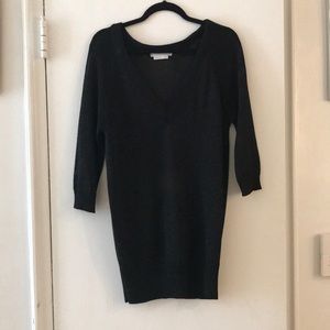 Black metallic mesh sweater. 3/4 sleeves